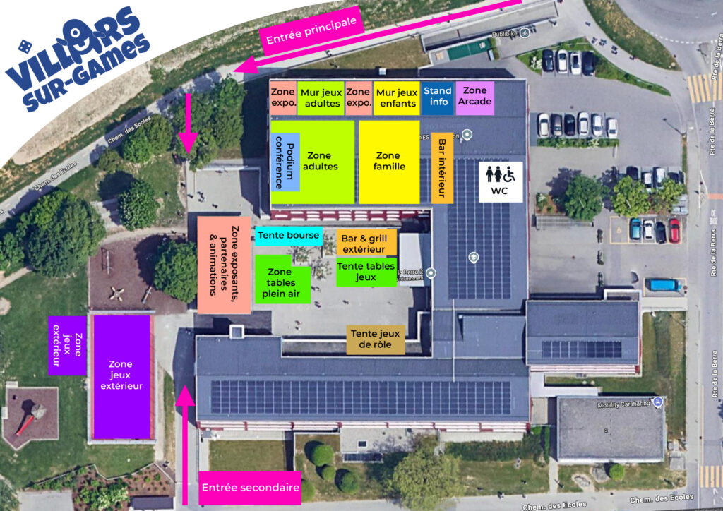 Plan et Zones du festival Villars-sur-Games 2026